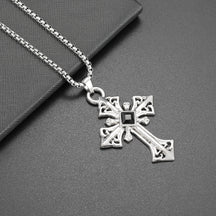 Hip Hop Necklace Jewelry Men's Popular Street Cross Personality Bouncing Alloy Pendant Sweater Chain Wholesale