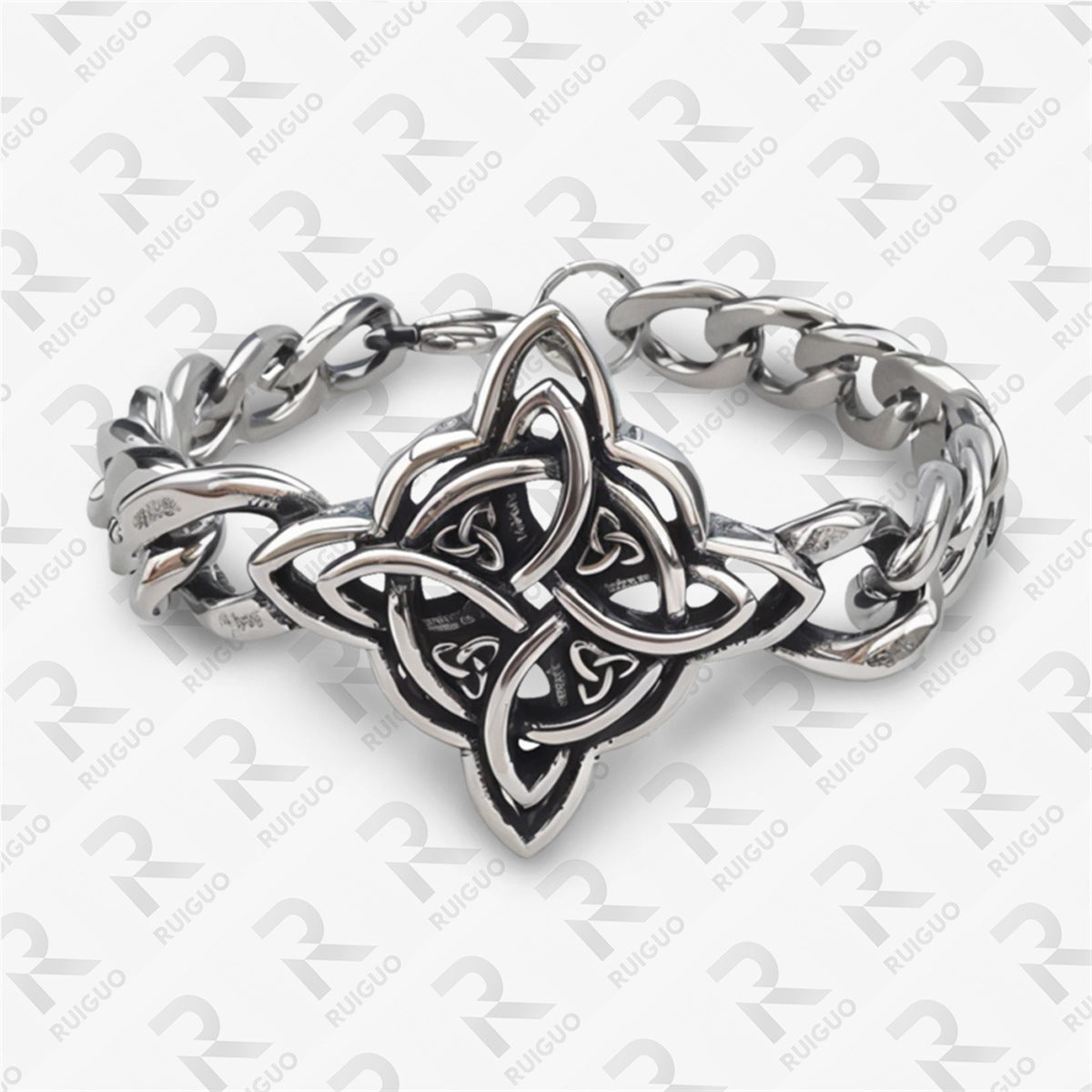 Amazon Vintage Celtic Knot Skull Stainless Steel Cuban Bracelet Cross Punk Men's Jewelry, Popular