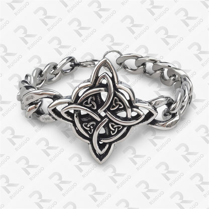 Amazon Vintage Celtic Knot Skull Stainless Steel Cuban Bracelet Cross Punk Men's Jewelry, Popular