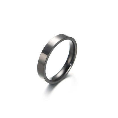Hot-selling ring women's non-fading niche design 4mm bright surface, plain ring stainless steel jewelry couple ring