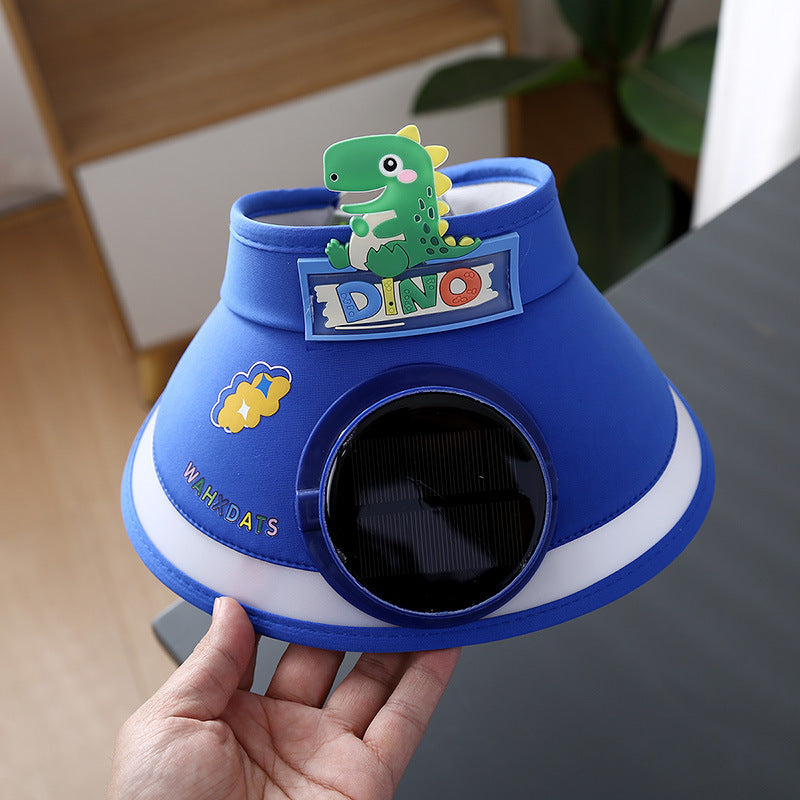 Hot selling Animal Children's Sunscreen Cap Solar Rechargeable Cap New UV Protection Empty Top Sun Hat with Fan