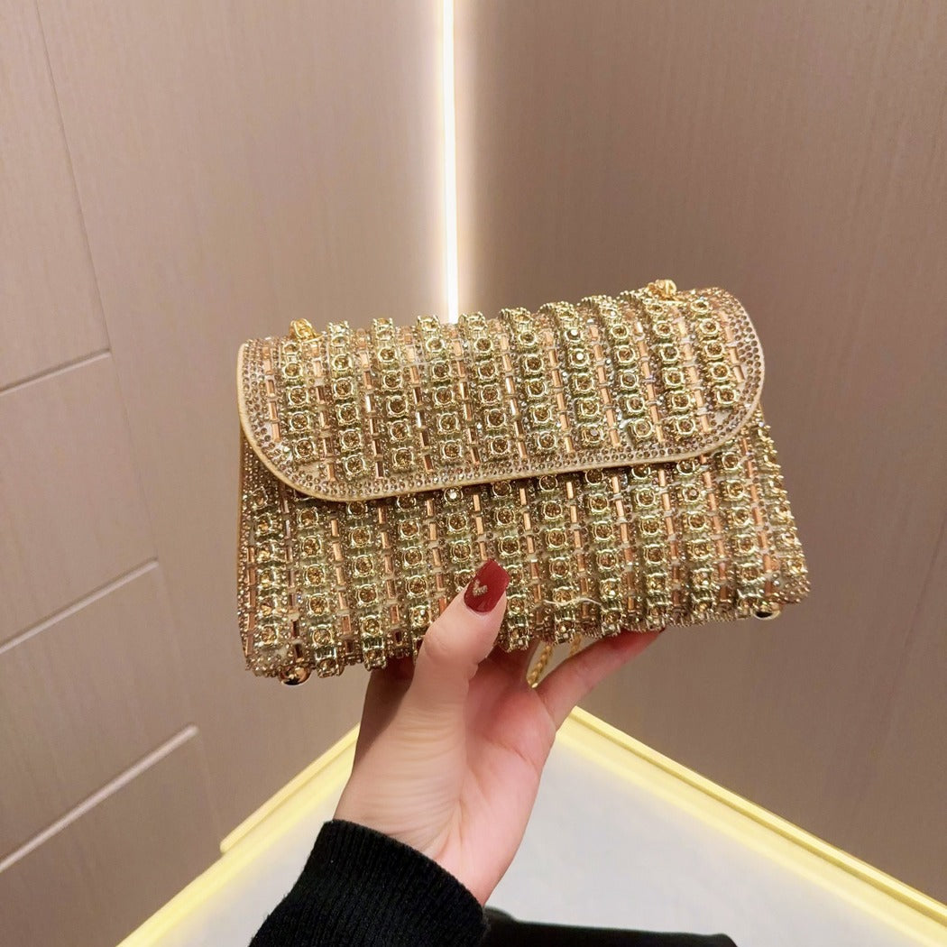 New Cross-border Celebrity Banquet Bag Chain Hand Bag Fashion Team Shoulder Messenger Bag Small Bag Diamond Dinner Bag