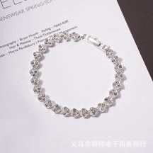 Popular Wish Foreign Trade Europe, America and Rome Bracelet Women's Zircon Crystal New Bracelet Ring Diamond Fashion Jewelry Full of Diamonds