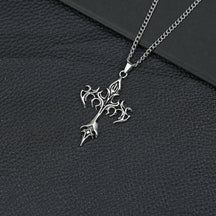 Hip Hop Necklace Jewelry Men's Popular Street Cross Personality Bouncing Alloy Pendant Sweater Chain Wholesale