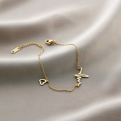 Warm Jian Does Not Fade Cross-border Hot-selling Titanium Steel Bracelet Women's Five-leaf Clover with Diamonds Ins Wind Personality 18K Vacuum Plating