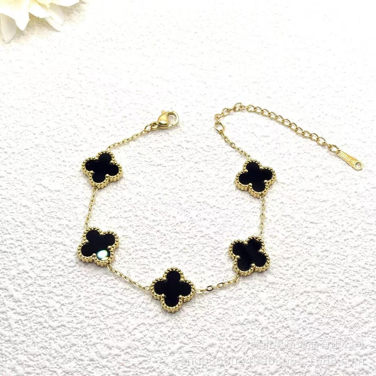 Explosive Lucky Four-leaf Clover Bracelet Titanium Steel Double-sided Fritillary 18K Stainless Steel Korean Version Versatile Factory Direct Sales