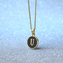 Foreign Trade Hot-selling Ins Wind Simple Alloy, English Letter Necklace Pendant Round Item Pendant 26 Letter Necklace