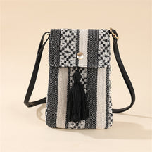 Summer New Korean Ins European and American Fashion Mini Mobile Phone Oblique Span Bag Solid Color Straw Woven Foreign Trade Women's Bag