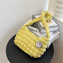 New Popular Cloud Puff Bag, Girl Fashion Pleated Shoulder Bag, Simple Portable Underarm Bag