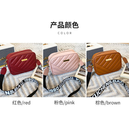 Women's Bag Personalized Embroidery Shoulder Camera Bag Foreign Trade 2025 Korean Version Summer and Autumn New Women's Oblique Span Small Square Bag