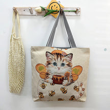 New Gold Silk Single-sided Cloth Bag Foreign Trade Fashion Shoulder Women's Bag Cute Shopping Bag Cross-border Supply Literary Canvas Bag