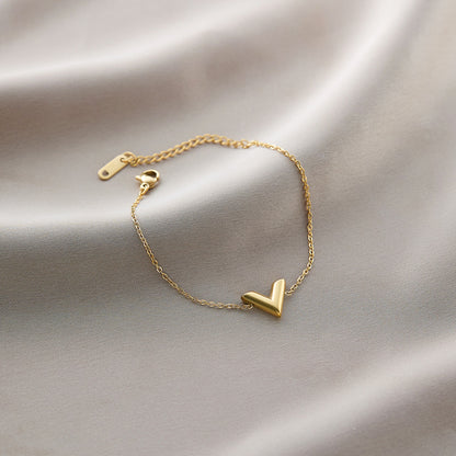 Warm Jian Does Not Fade Cross-border Hot-selling Titanium Steel Bracelet Women's Five-leaf Clover with Diamonds Ins Wind Personality 18K Vacuum Plating