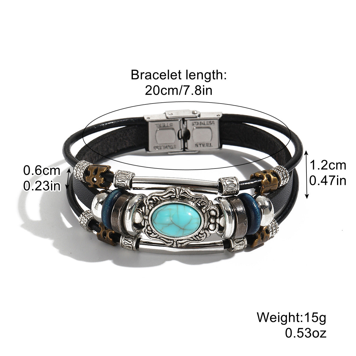 Special Foreign Trade Europe and The United States Popular Beaded Bracelet Women's Set Bohemian Ethnic Style Turquoise Bracelet