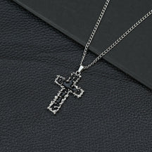 Hip Hop Necklace Jewelry Men's Popular Street Cross Personality Bouncing Alloy Pendant Sweater Chain Wholesale