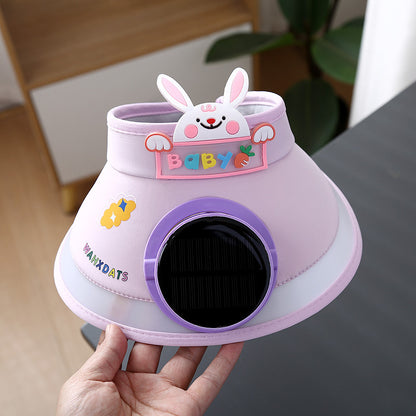 Hot selling Animal Children's Sunscreen Cap Solar Rechargeable Cap New UV Protection Empty Top Sun Hat with Fan
