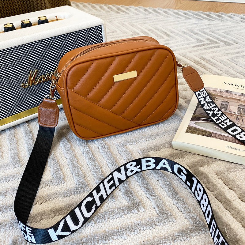 Women's Bag Personalized Embroidery Shoulder Camera Bag Foreign Trade 2025 Korean Version Summer and Autumn New Women's Oblique Span Small Square Bag