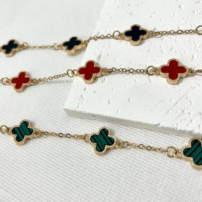 Europe and The United States Popular Fashion Simple Lucky Four-leaf Clover Bracelet, Personalized Light Luxury Versatile Fritillary Jewelry