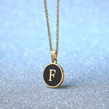 Foreign Trade Hot-selling Ins Wind Simple Alloy, English Letter Necklace Pendant Round Item Pendant 26 Letter Necklace