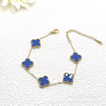 Explosive Lucky Four-leaf Clover Bracelet Titanium Steel Double-sided Fritillary 18K Stainless Steel Korean Version Versatile Factory Direct Sales