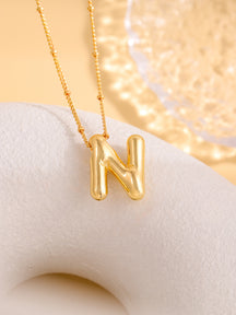 Hot-selling Balloon Glossy Letter Necklace Chubby Pendant European and American Fashion Simple Collarbone Chain
