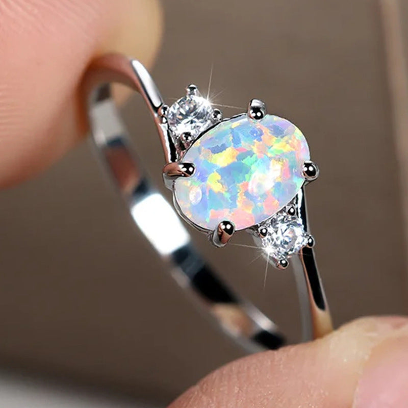 Ring Popular Hot Selling European and American Rings Female Opal Ring Wholesale