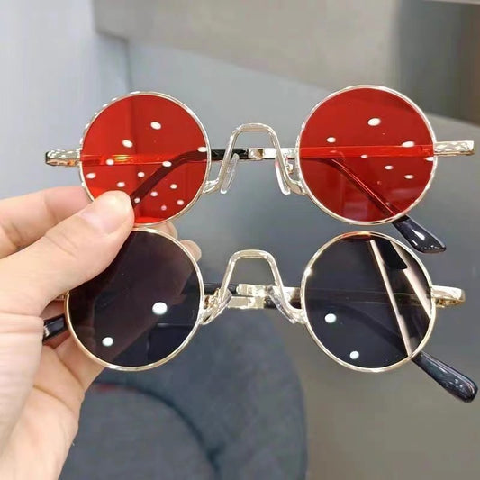 Vintage Hip Hop Sunglasses Small Frame Round Douyin Internet Celebrity Street Shot Mini Small Glasses Funny Sunglasses Small Prince Glasses