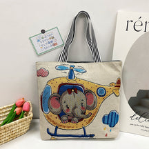 Foreign Trade Ethnic Style Retro Portable Canvas Bag Large Embroidery Shopping Fashion Shoulder Women's Bag New Matai Tote Bag