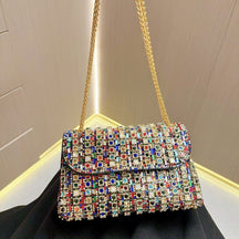 New Cross-border Celebrity Banquet Bag Chain Hand Bag Fashion Team Shoulder Messenger Bag Small Bag Diamond Dinner Bag
