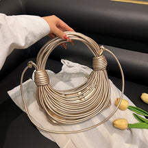 2025 Women's Bag New Cross-border Korean Fashion Knotted Bag Texture Woven Multi-color Popular Messenger Handbag