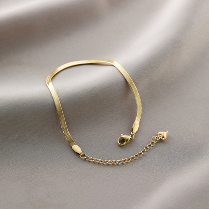 Warm Jian Does Not Fade Cross-border Hot-selling Titanium Steel Bracelet Women's Five-leaf Clover with Diamonds Ins Wind Personality 18K Vacuum Plating