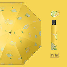 Fruit Thickened Umbrella Sun Umbrella Anti-ultraviolet Vinyl Wholesale Simple Parasol Umbrella Sunshine and Rain Dual-purpose Folding
