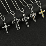 Hip Hop Necklace Jewelry Men's Popular Street Cross Personality Bouncing Alloy Pendant Sweater Chain Wholesale