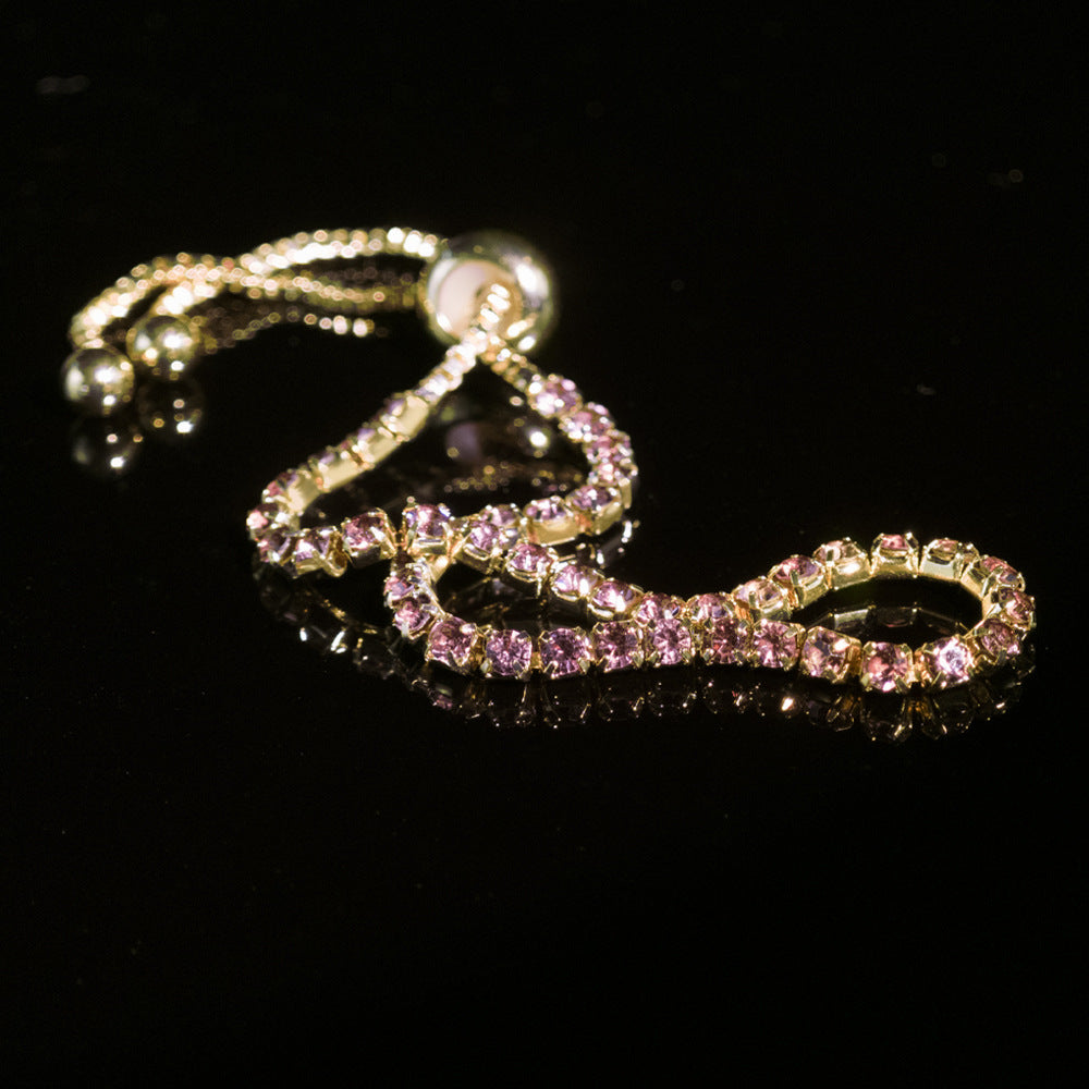 Cross-border Explosive Zircon Tennis Bracelet Adjustable Full Diamond Bracelet Light Luxury High-end Women's Bracelet Jewelry Women