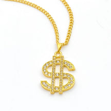 Wholesale Explosion Hip-hop Dollar Dollar Full Diamond Pendant Domineering Ring Necklace Pendant Jewelry