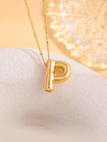 Hot-selling Balloon Glossy Letter Necklace Chubby Pendant European and American Fashion Simple Collarbone Chain