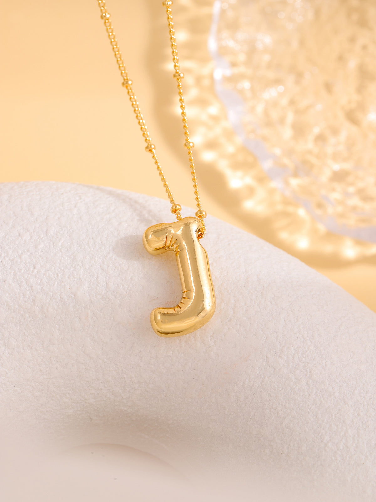 Hot-selling Balloon Glossy Letter Necklace Chubby Pendant European and American Fashion Simple Collarbone Chain
