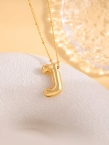 Hot-selling Balloon Glossy Letter Necklace Chubby Pendant European and American Fashion Simple Collarbone Chain