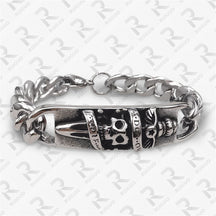 Amazon Vintage Celtic Knot Skull Stainless Steel Cuban Bracelet Cross Punk Men's Jewelry, Popular
