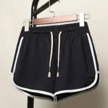 New Sports Shorts Women's European, American and Foreign Trade Home Leisure Solid Color Beach Pants Large Size Running Yoga Shorts