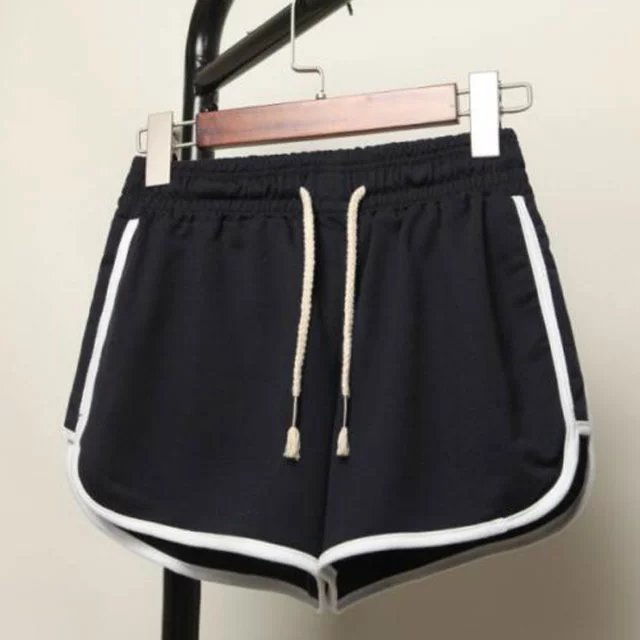 New Sports Shorts Women's European, American and Foreign Trade Home Leisure Solid Color Beach Pants Large Size Running Yoga Shorts