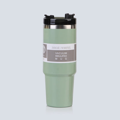 Car Cup 30oz Bingba Cup 304 Stainless Steel Thermos Cup Double Drinking Straw Cup Car Thermal Insulation Cold Cup