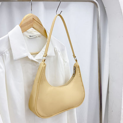 Nylon Messenger Bag Women's New Trendy Dumpling Bag Lightweight Small Satchel Underarm Bag Solid Color Shoulder Women's Bag