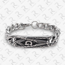 Amazon Vintage Celtic Knot Skull Stainless Steel Cuban Bracelet Cross Punk Men's Jewelry, Popular