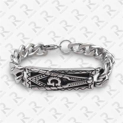 Amazon Vintage Celtic Knot Skull Stainless Steel Cuban Bracelet Cross Punk Men's Jewelry, Popular