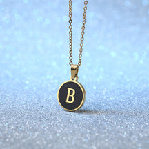 Foreign Trade Hot-selling Ins Wind Simple Alloy, English Letter Necklace Pendant Round Item Pendant 26 Letter Necklace