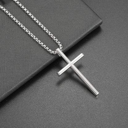 Hip Hop Necklace Jewelry Men's Popular Street Cross Personality Bouncing Alloy Pendant Sweater Chain Wholesale