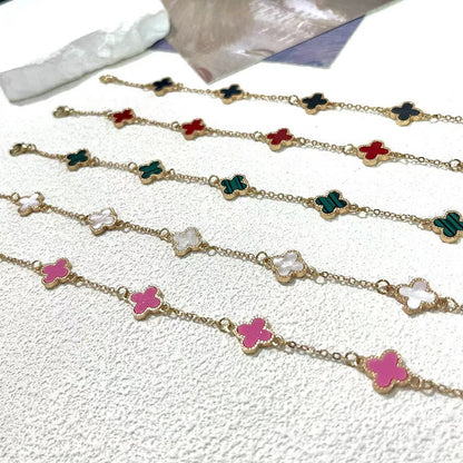 Europe and The United States Popular Fashion Simple Lucky Four-leaf Clover Bracelet, Personalized Light Luxury Versatile Fritillary Jewelry