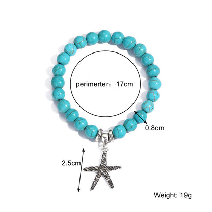 Special Foreign Trade Europe and The United States Popular Beaded Bracelet Women's Set Bohemian Ethnic Style Turquoise Bracelet