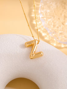Hot-selling Balloon Glossy Letter Necklace Chubby Pendant European and American Fashion Simple Collarbone Chain