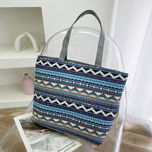 Foreign Trade New Canvas Bag Large-capacity Women's Bag Printed Handbag Ethnic Style Literary and Artistic Student Bag Shopping Bag
